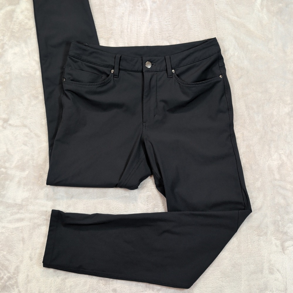 Lululemon ABC Pants Mens 30x30 (31x30) Black Slim Fit Trousers Tech Commuter
